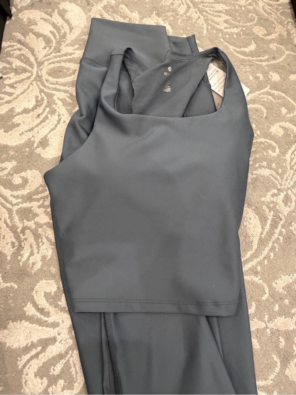 Two Piece: Apana Deep Slate Blue Yoga Outfit